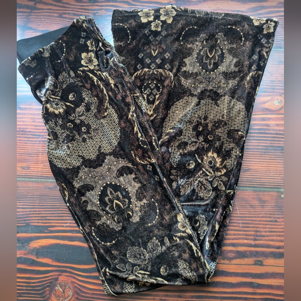 Free People Velvet Brocade Flare Pants – XS